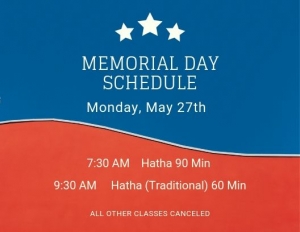 Memorial Day Schedule